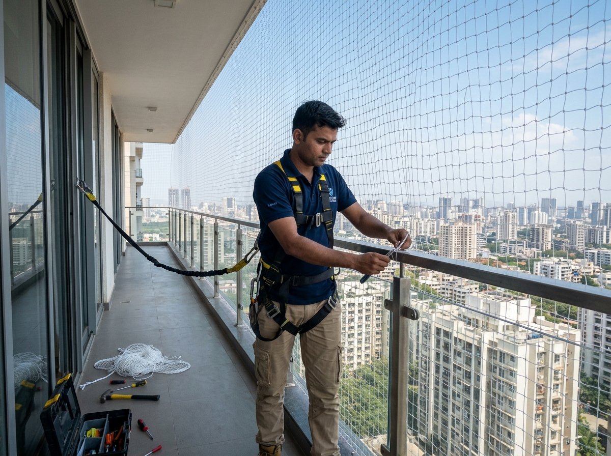 Professional Safety Nets Installation by Rathna Enterprises in Vijayawada